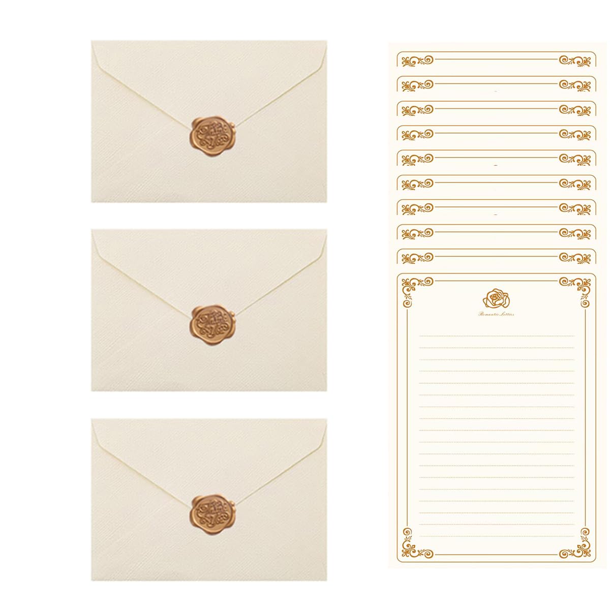 Bride-Themed Letter Set with Linen Envelopes