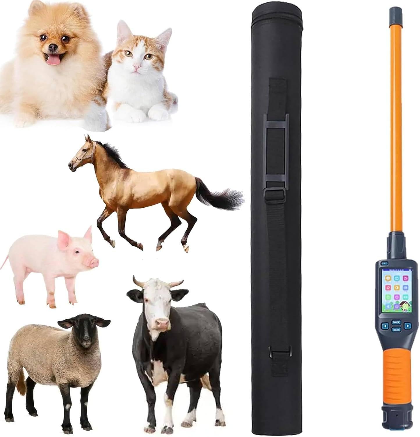 Lettore Microchip Animali Domestici, Lettore Portatile Universale Tag RFID, Scanner Tag Auricolari per Animali, Scanner Chip USB/Bluetooth, per Rifugi E Proprietari di Animali Domestici
