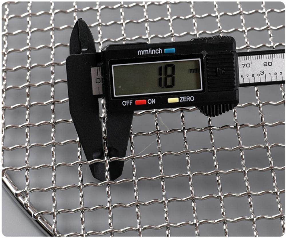 Griglia per barbecue in acciaio inox, diametro 45 cm, resistente, spessore 1,8 mm, griglia circolare per barbecue per grigliate all'aperto, pentole durevoli e resistenti alla ruggine