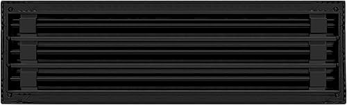Miniatura 2 de BUILDMART - Cubierta de ventilación de CA moderna de 20 x 6 - Ventilación de aire negra decorativa - Difusor de ranura lineal estándar - Rejilla de
