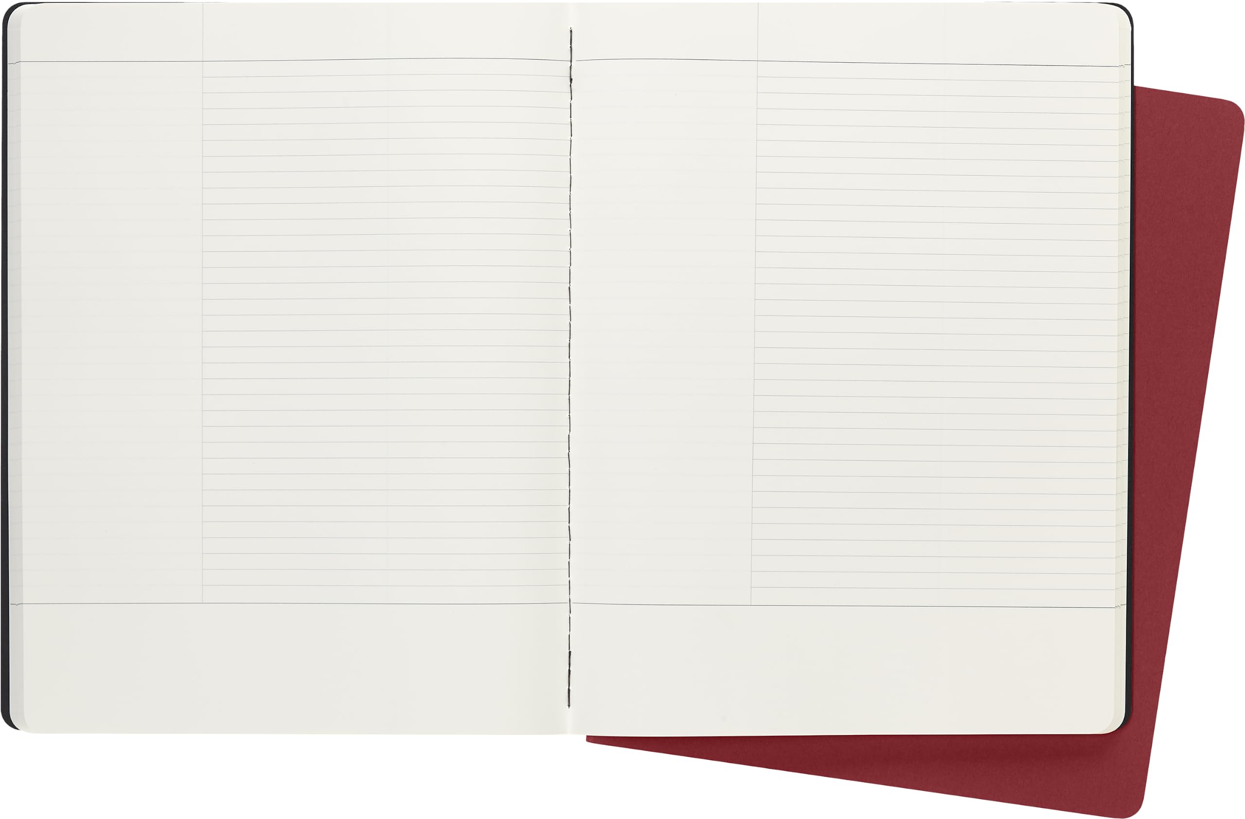 Moleskine Subject Cahier Journal Set di 2 Quaderni per Appunti, Copertina in Cartoncino, Layout Accademico, Formato XXL 21.6 x 27.9 cm, Nero/Rosso Mirtillo, 160 Pagine