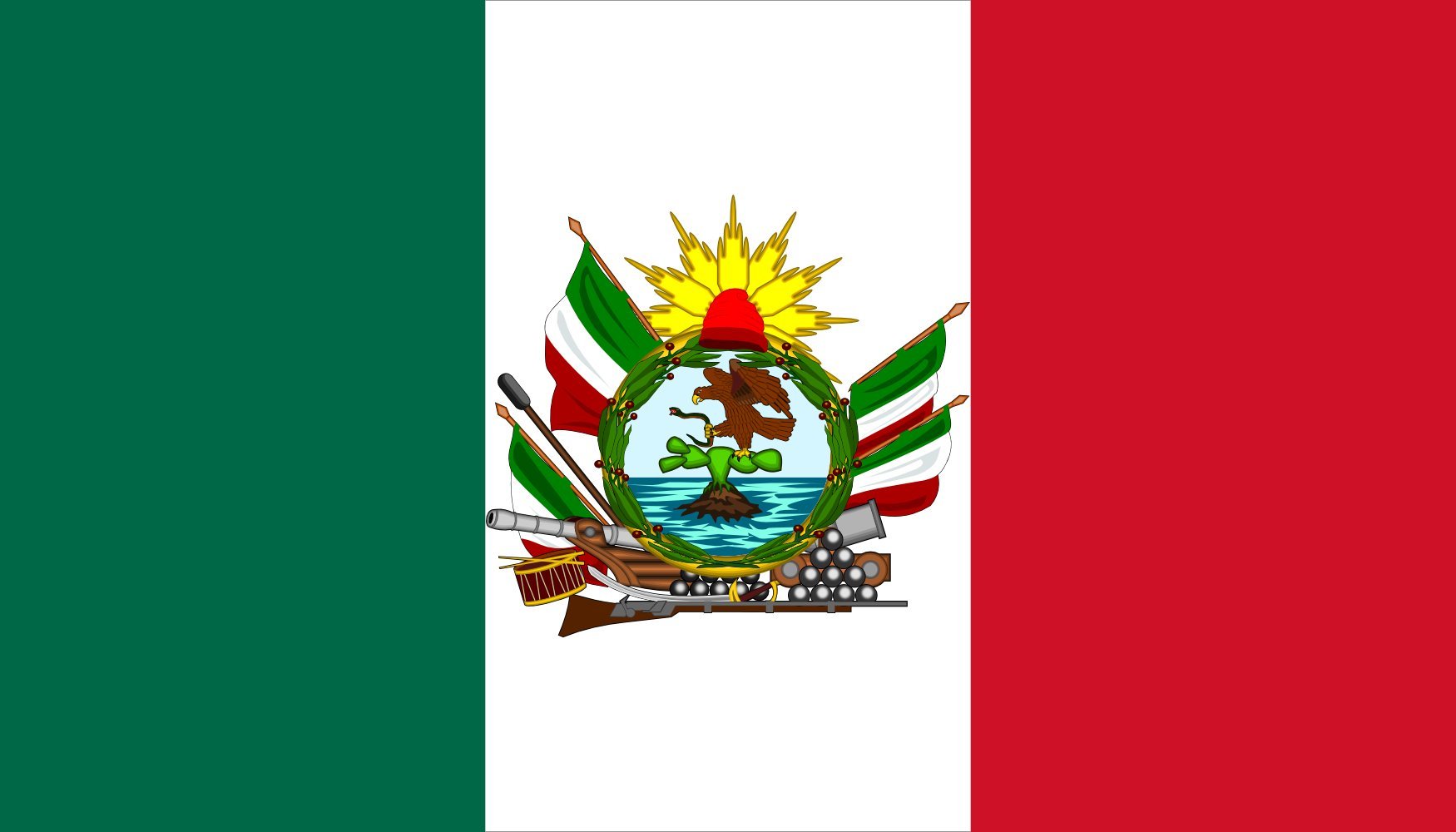 Drapeau Large Veterana Batallon Patria México en tissu résistant pour mât extérieur