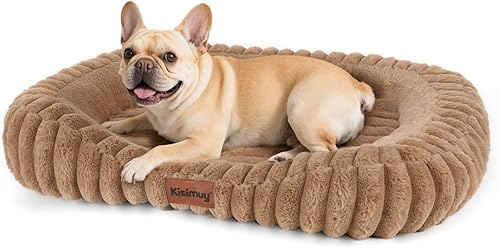 Vista 12 de Linda cama lavable para perro de tamaño mediano, cama calmante de felpa suave para cachorros con cubierta extraíble de cremallera y parte inferior