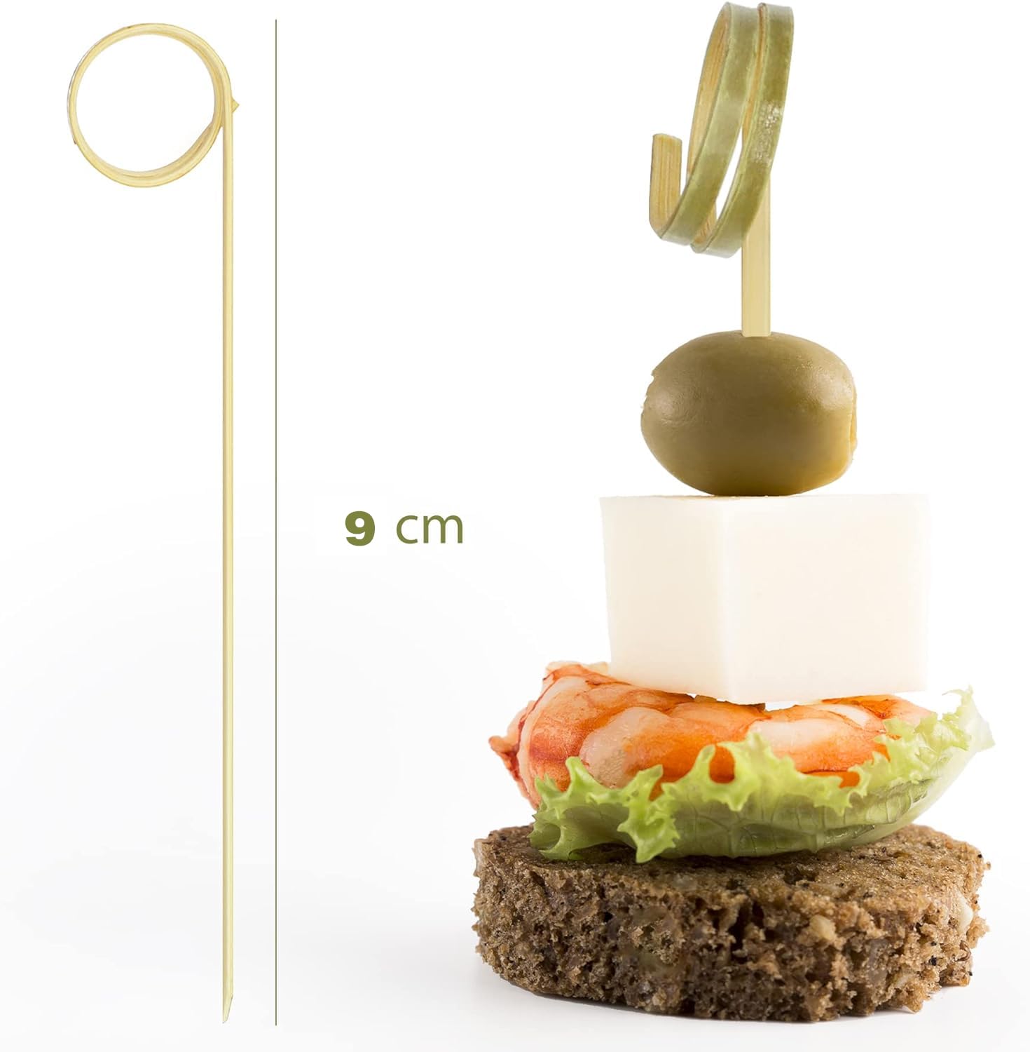 EXNIMA, Lot de 50, 100 et 300 bâtons de bambou pour cocktails et brochettes, accessoires originaux