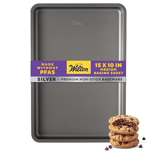 Wilton Silver Non-Stick Baking Sheet, Made Without PFAS, 15.25 x