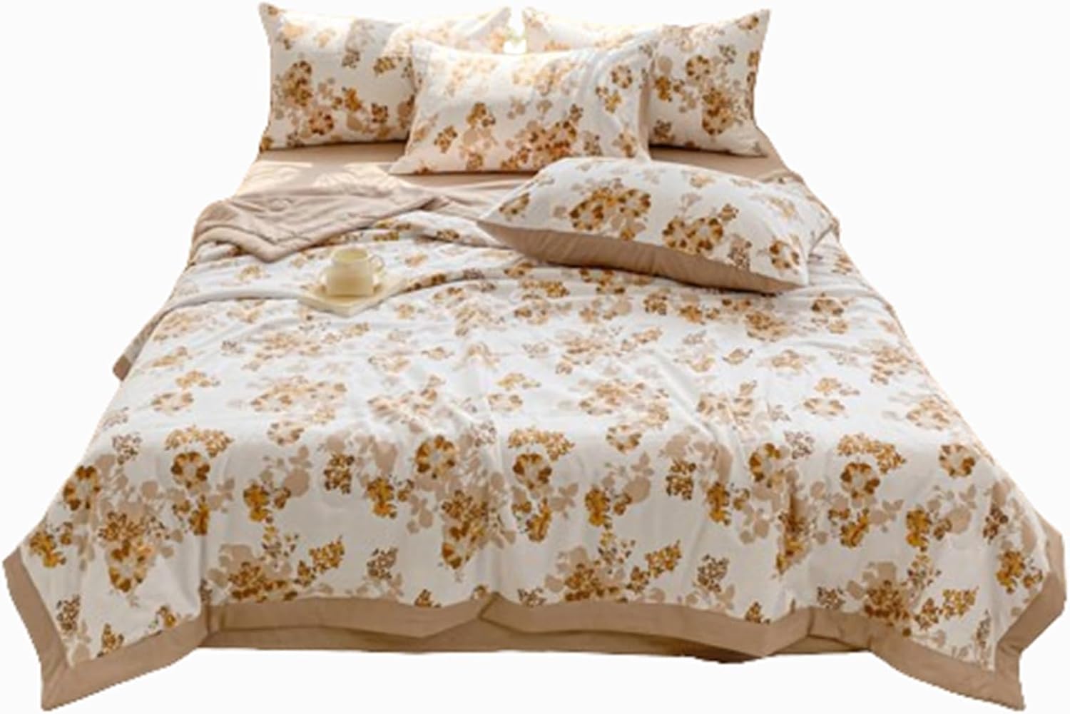 Summer Duvet, Single Bed, Duvet Cover, Washable, Cooling Printed Duvet, Lightweight for Summer, Soft and Breathable (E, 150 x 200 cm)