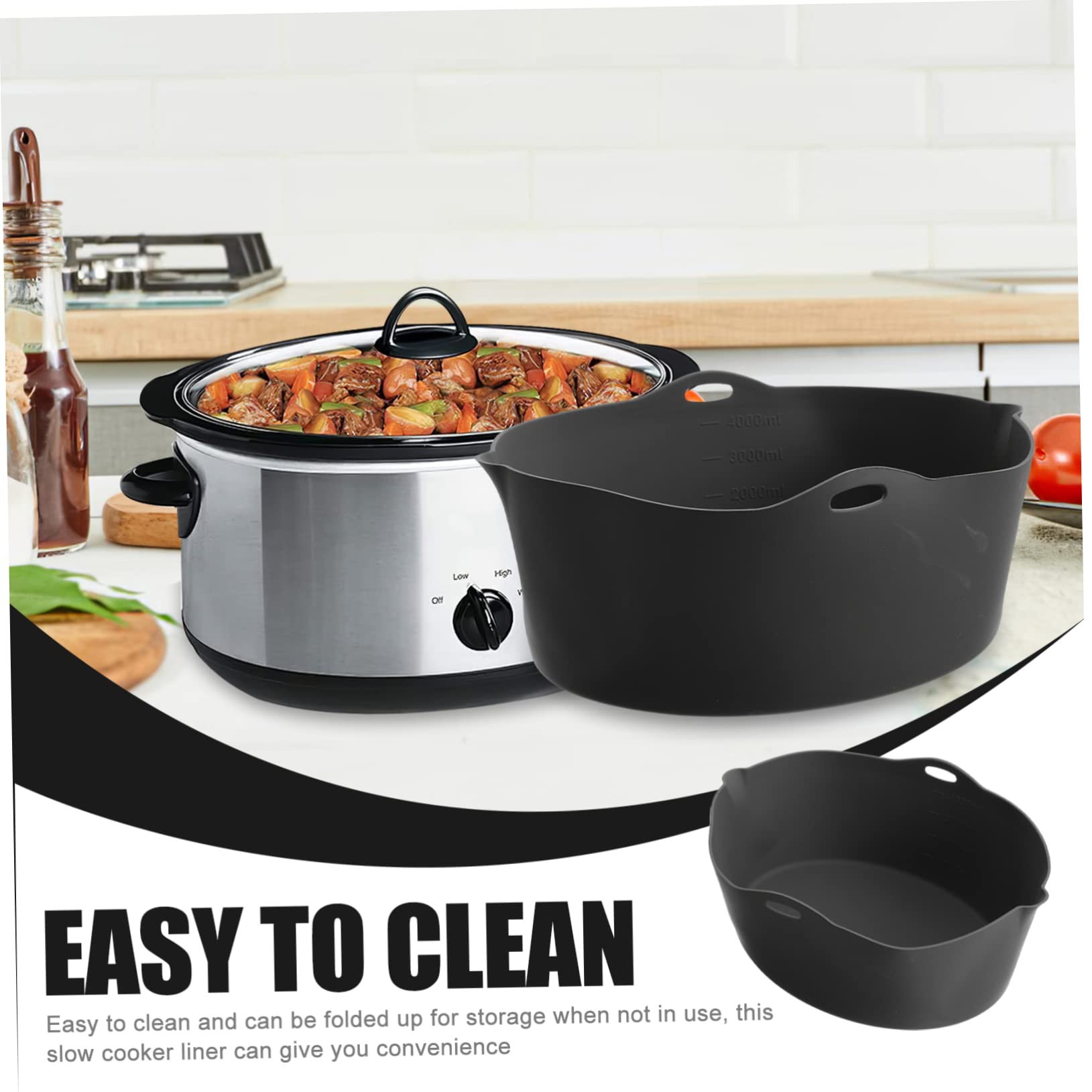 NAMOARLY Silicone Slow Cooker Liner Reusable Cooking Liner for Slow Cookers One-piece Bowl for Kitchen