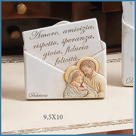 Albalu Bomboniere Sacra Famiglia A Forma Di Lettera Colorata Per Battesimo Comunione Cresima A Tema Religioso Amazon It Casa E Cucina