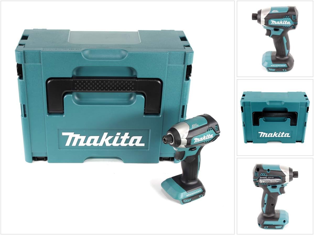 Makita DTD 153 ZJ - Atornillador de impacto inalámbrico (18 V, sin escobillas, sin batería, sin cargador)