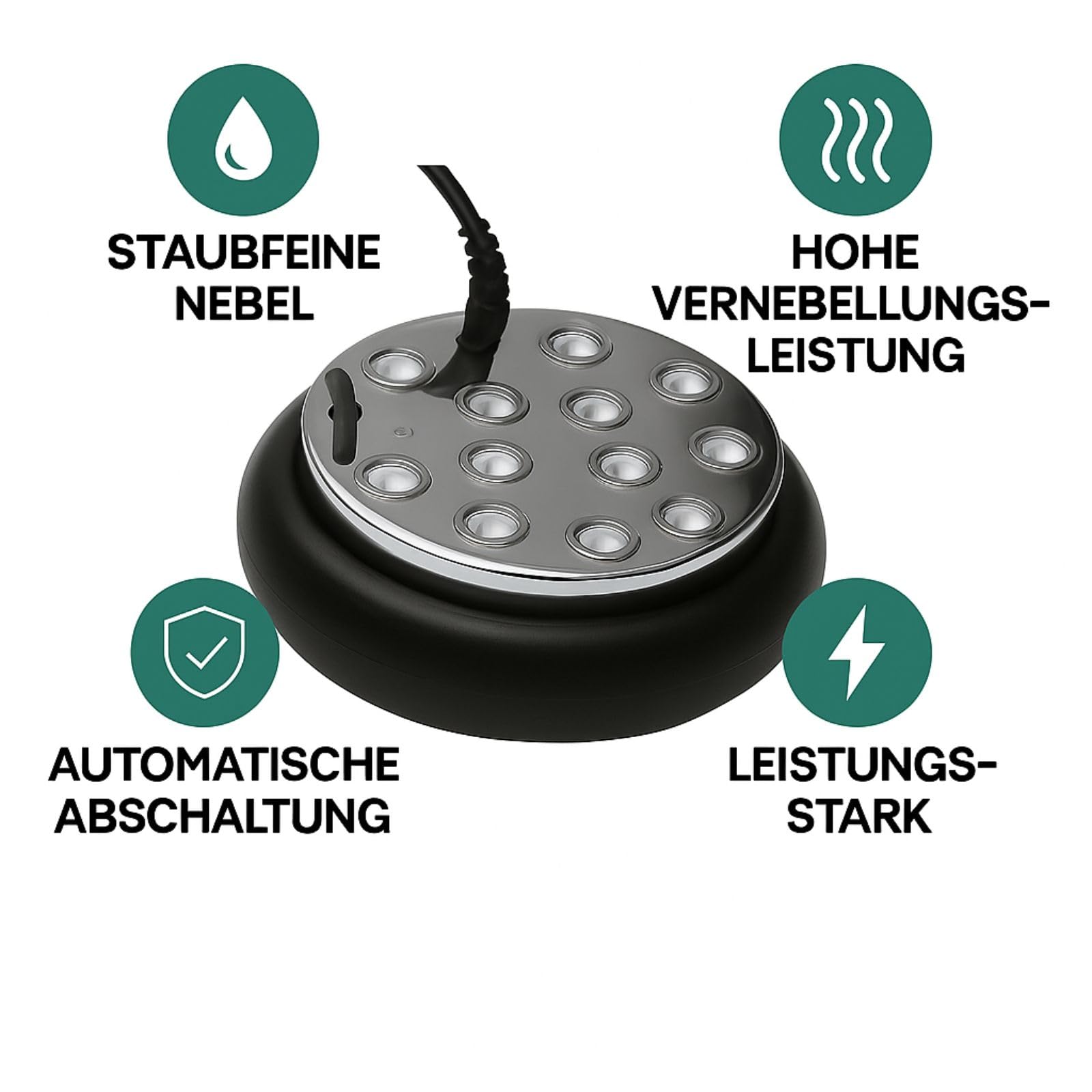 Weedness Luftbefeuchter Fog Machine 500 ml/h 1 Membrane - Nebler Ultraschall-Befeuchter Grow Anbau Wohnung Vernebler Verdampfer