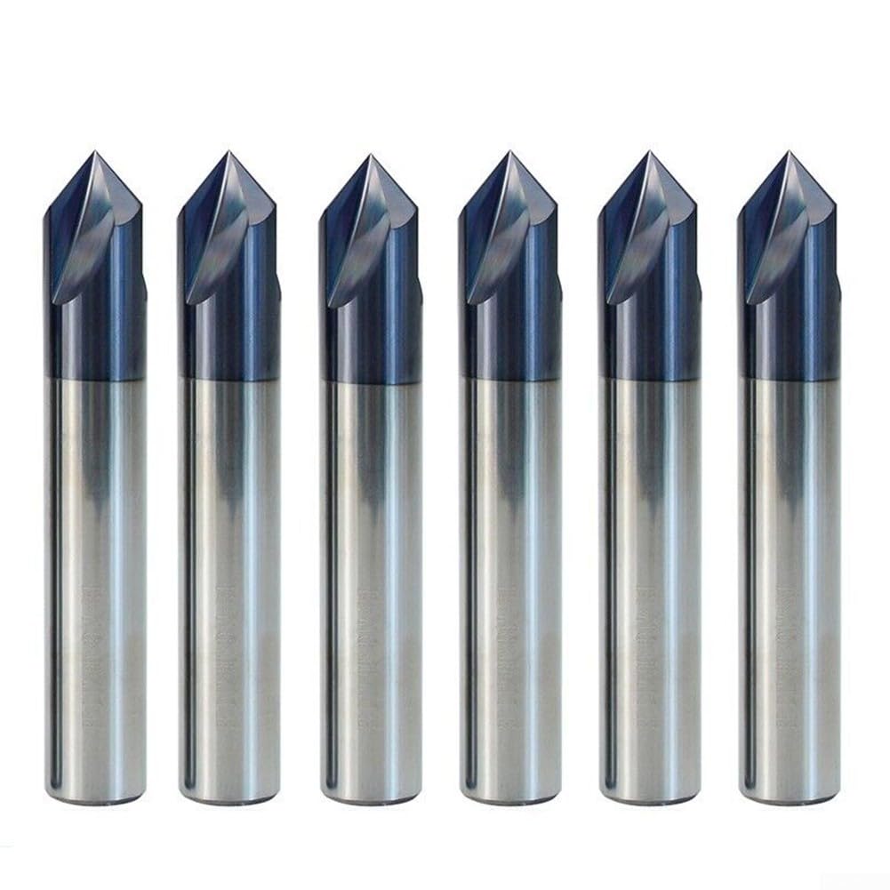 Fresa de extremo biselado de carburo de 90 grados, cortador de 3 flautas para acero y aluminio (D10)