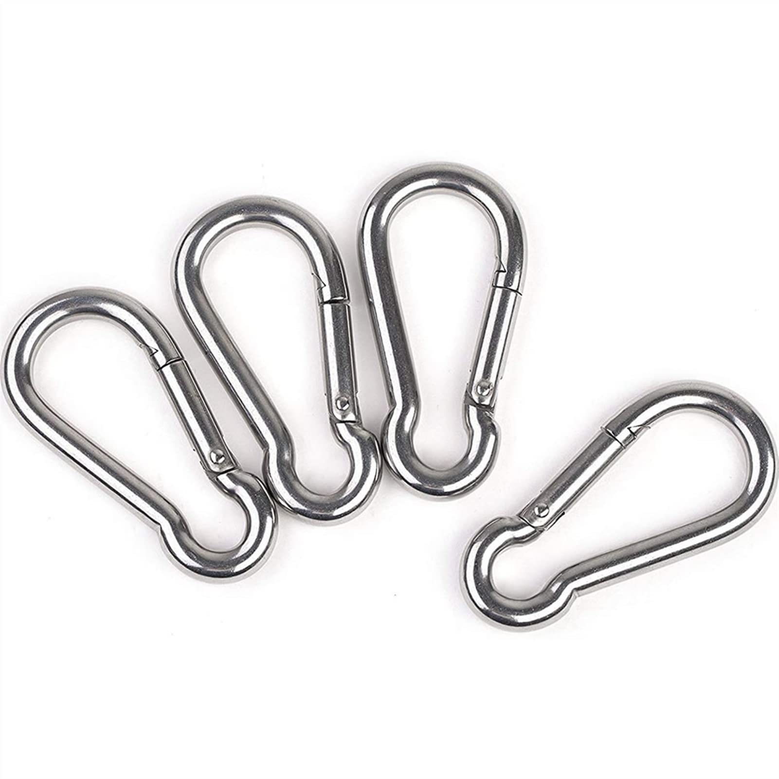Karabinki z blokadą. 80 * 8mm Wytrzymały Karabinek Sprężynowy Karabinek EDC Klamra Bezpieczeństwa Do Wspinaczki Sport Joga Hamak Huśtawka Breloki Utrzymuje Do 230 kg(3 Pieces)