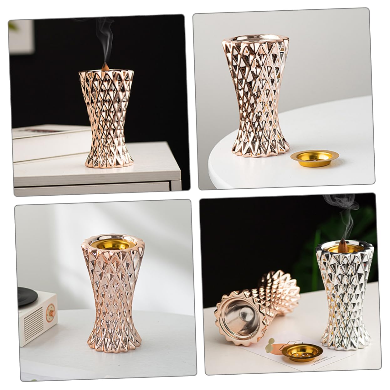 Bruciatore Incenso Ceramico Stile Europeo per Bastoncini | Centrotavola Vintage, Uso Desktop, Effetto Aromaterapia e Atmosfera Misteriosa