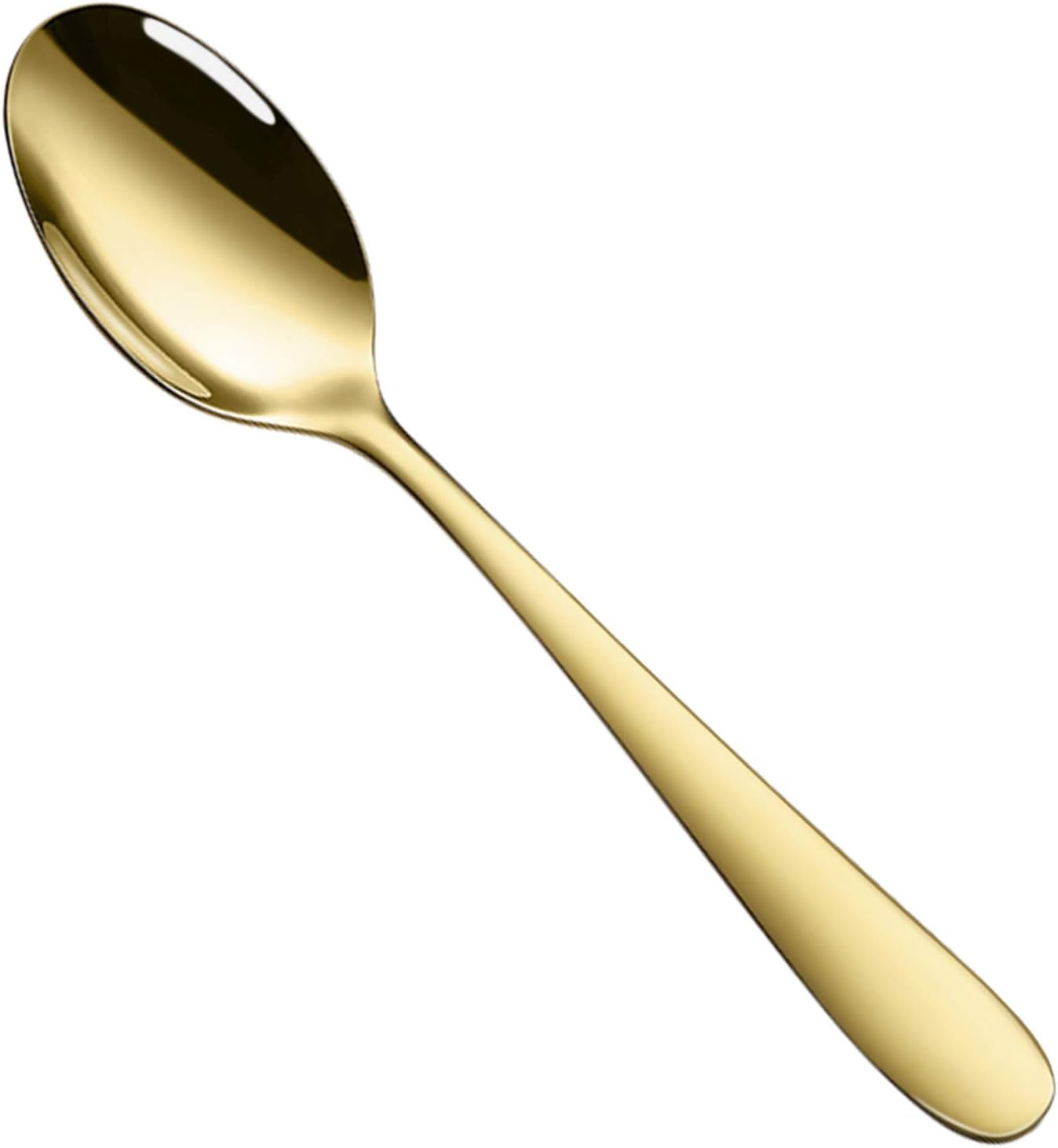 Gold Dinner Spoons Set of 8, Stainless Steel 7.6 Inch Golden Dinner Table Spoon, Mirror Finish 8-Piece Dinner Soup Spoons Sets, Dishwasher Safe