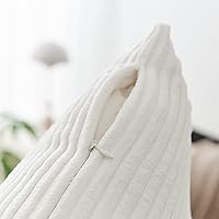 Vista 4 de Home Brilliant Fundas de Almohada Decorativas Blancas de 16x16, Juego de 2, Fundas de Almohada Decorativas de Acento, Funda de Almohada