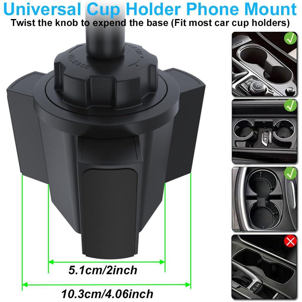 Support de voiture pour téléphone, tablette, tête en métal réglable, version améliorée, support de téléphone portable pour votre iPhone, Samsung Galaxy, iPad et tous les smartphones de 4 à 13