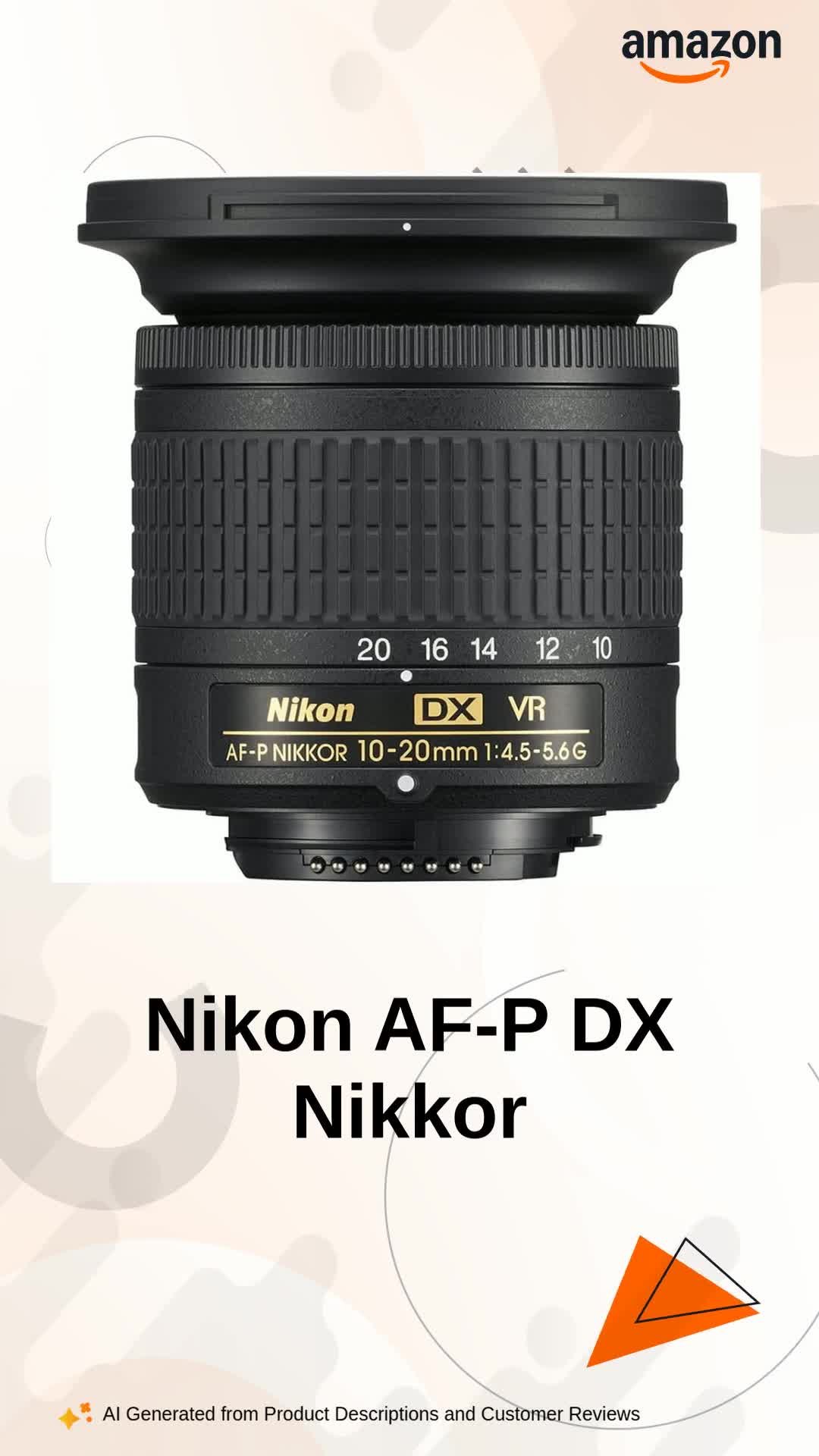 Nikon AF-P DX Nikkor 10-20mm f/4.5-5.6G VR F/4.5-29 Fixed Zoom