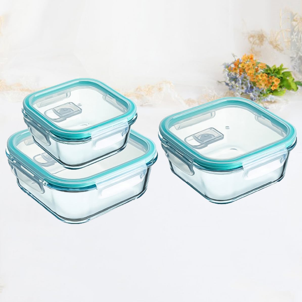 CANIGHT Scatola in Vetro Borosilicato 3 Pezzi Resistente al Calore