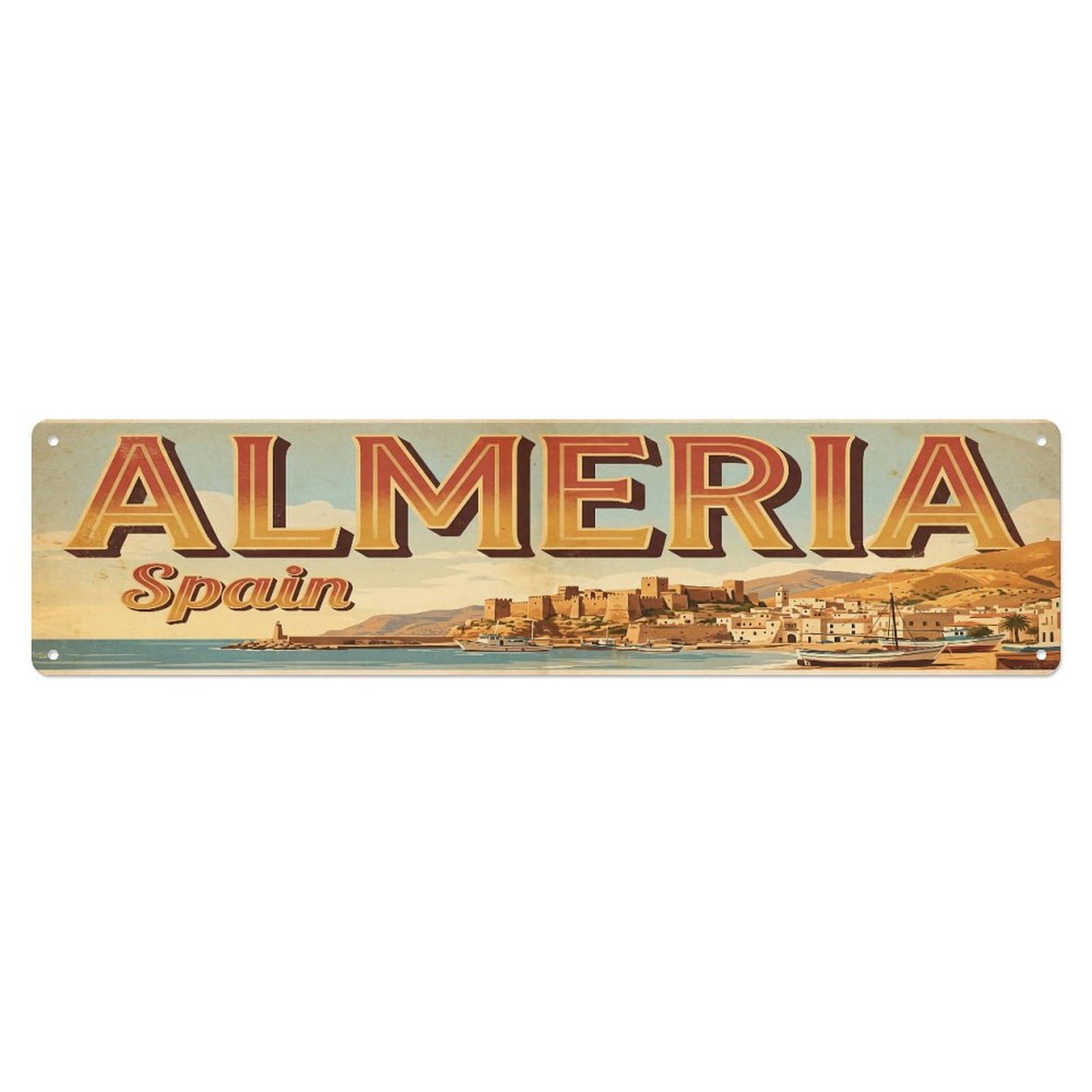 Metal Tin Sign Vintage Travel Spain Almeria