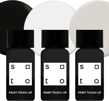 soto Paint Touch Up, Set of 3, 10mL Appliance + Porcelain, High-Gloss Finish Greys & Black - Grey + Black Enamel Porcelain + Bathtub Repair for Tub, Tile, Sink, Stove, Appliances, Interior/Exterior