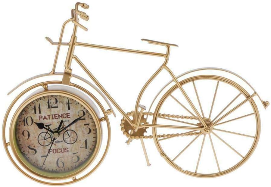 Clocks Metal Bicycle Clock Vintage Design Mute Clock Gifts for Kids Desktop Decor