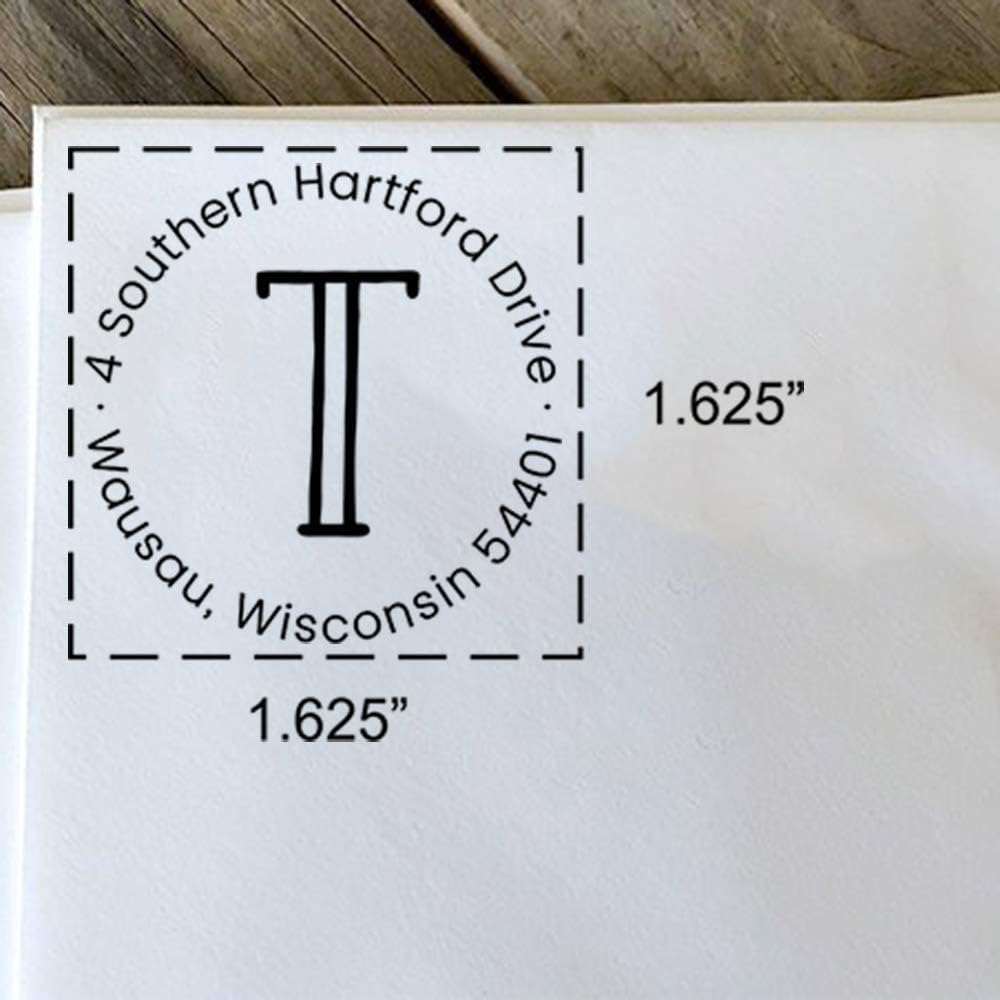 Custom Classic European Hand Stamp with Dye Ink Pad | Solid Oak European Hand Stamp | Design 2
