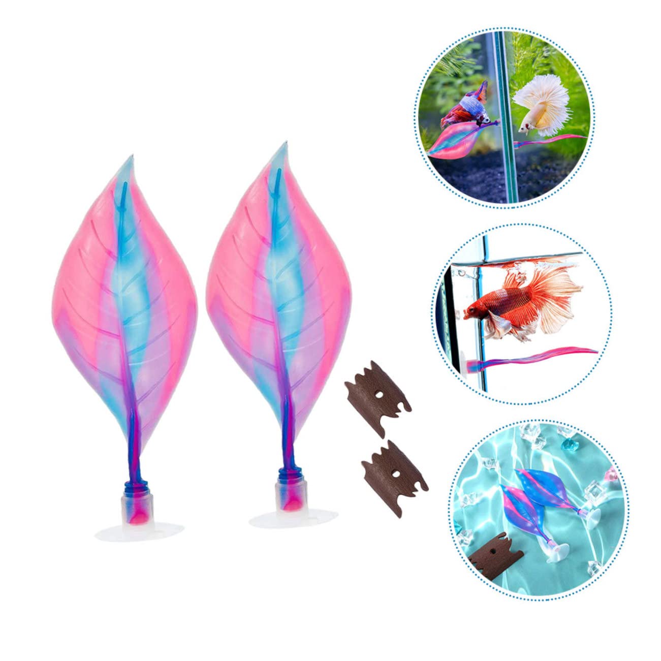 Kisangel 10piezas Hammock para Peces Betta Decoración Acuática Ventosa Cama para Reposo y Desove De Simulada para Acuarios Accesorio para Peceras De Agua Dulce y Salada