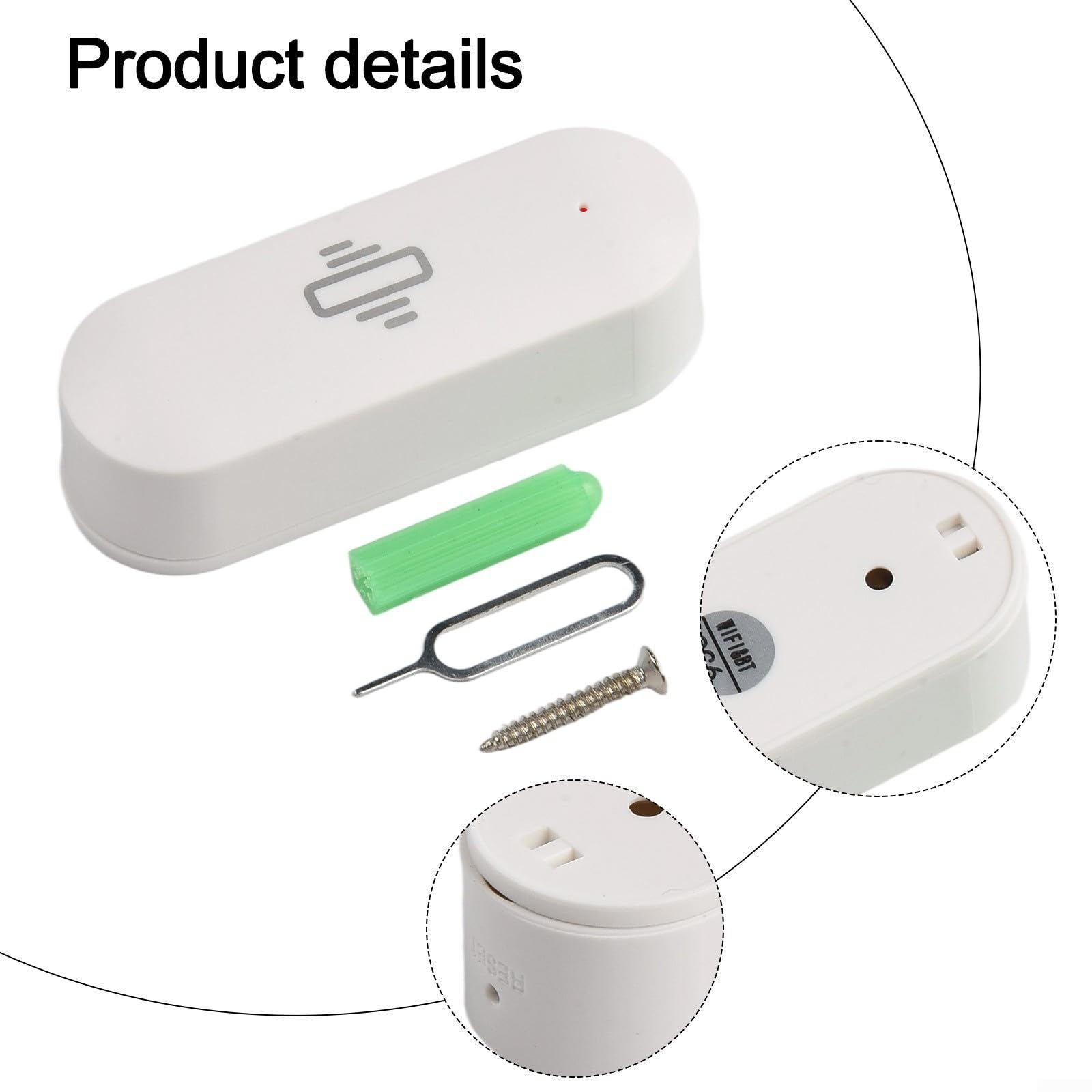 Sensor de vibración inteligente: detector de rotura de vidrio inalámbrico, sensor de puerta WiFi con alarmas de aplicación, sensibilidad ajustable, sensor de seguridad (4 piezas)
