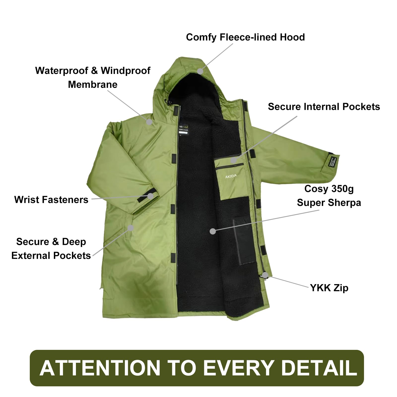 Men Women Hooded Towel Changing Wearable Cloth Swimsuit - View #9