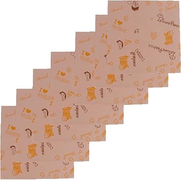 100pcs Wax Paper Greaseproof Paper, Food Packaging Parchment Paper, French Fries Paper, Burger Cake Paper, Sandwich Wrapping Paper, 7in x 7in Baking Paper Deli Paper