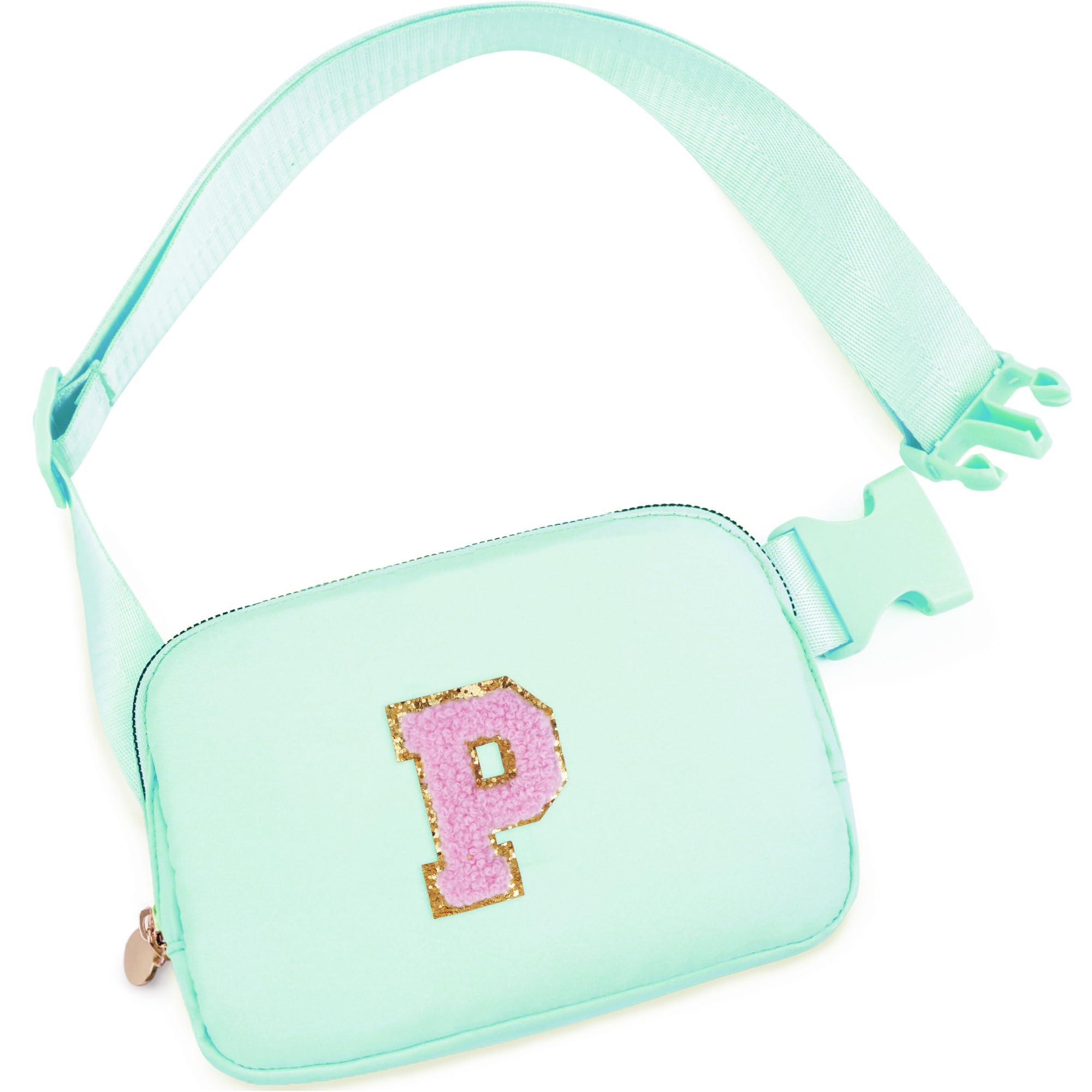 Uygafly Belt Bag Fanny Pack Crossbody Bags with Initials Letter Patch Cute Stuff Birthday Gifts for Teenager Girls Trendy Stuff for Teens | Light