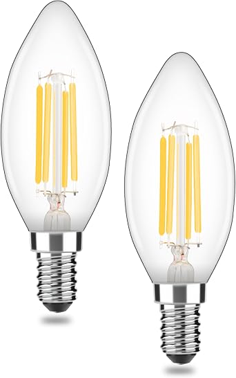 E14 LED Light Bulb,4W Warm White 2700K 400lm,Small Edision Screw Candle Bulb, Not Dimmable,2 Count Pack of 1 [Energy Class A]