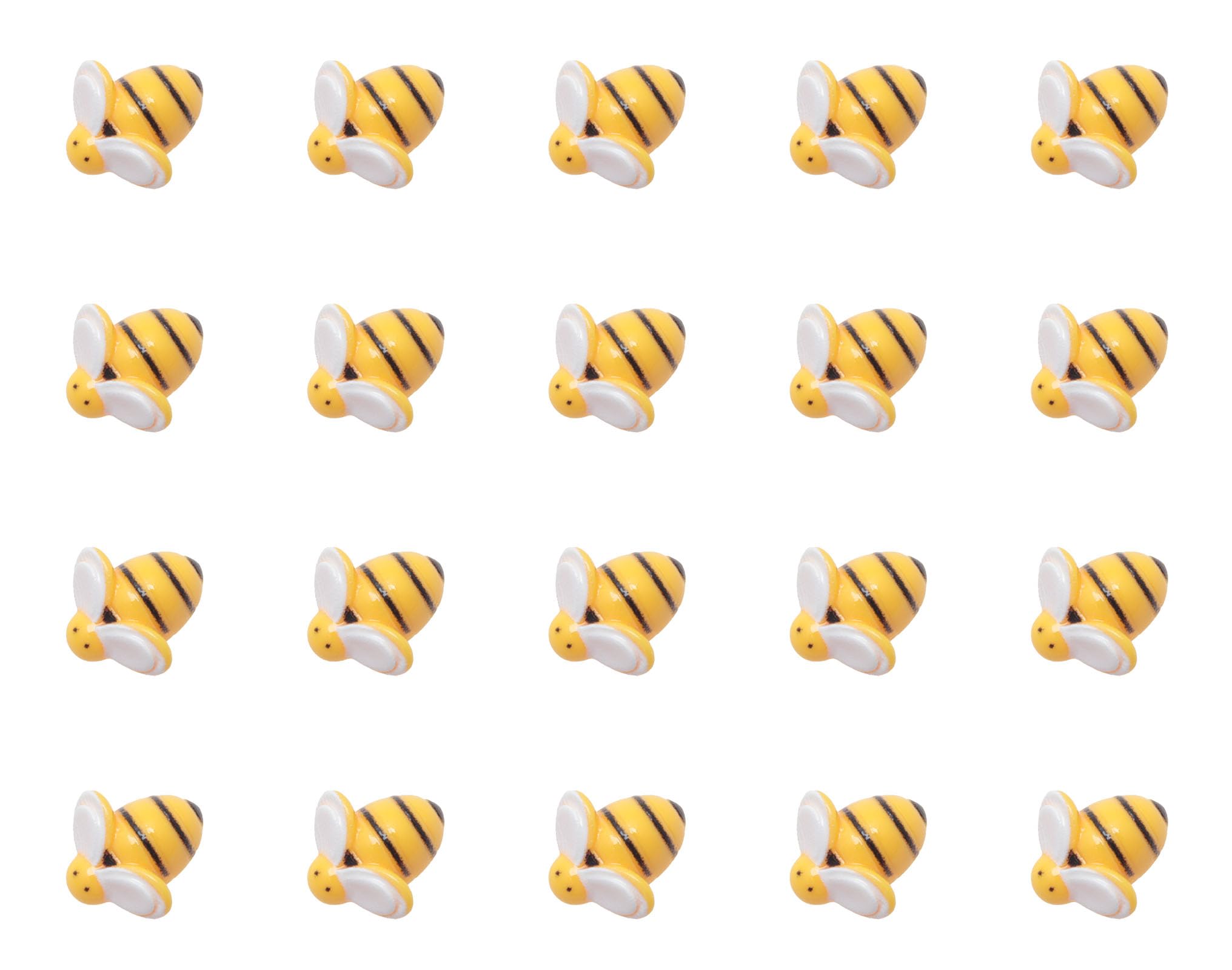 Sowaka 20 Pcs Mini Bee Ornaments Tiny Resin Flatback Embellishment Bumble Bee for Hair Clip DIY Craft Art Project Home Garden Decoration Supplies Jewelry Making Scrapbooking (Mini)