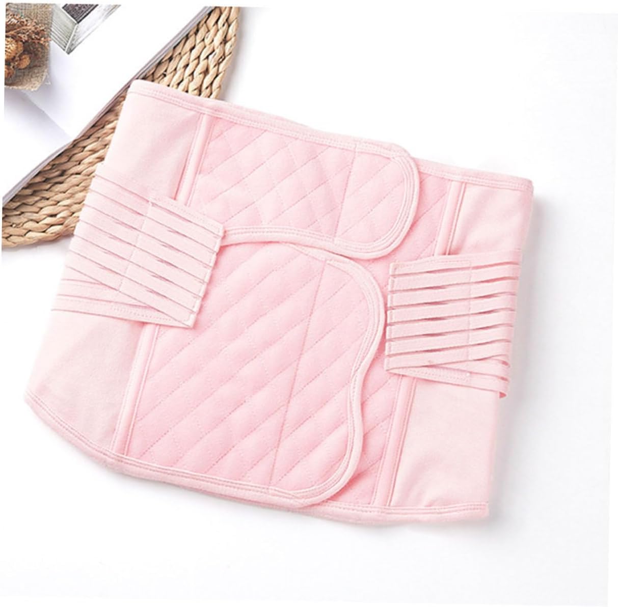 2pcs Girdle Seamless Corset Elastic Pelvic Belt Washable Belly Band Pink