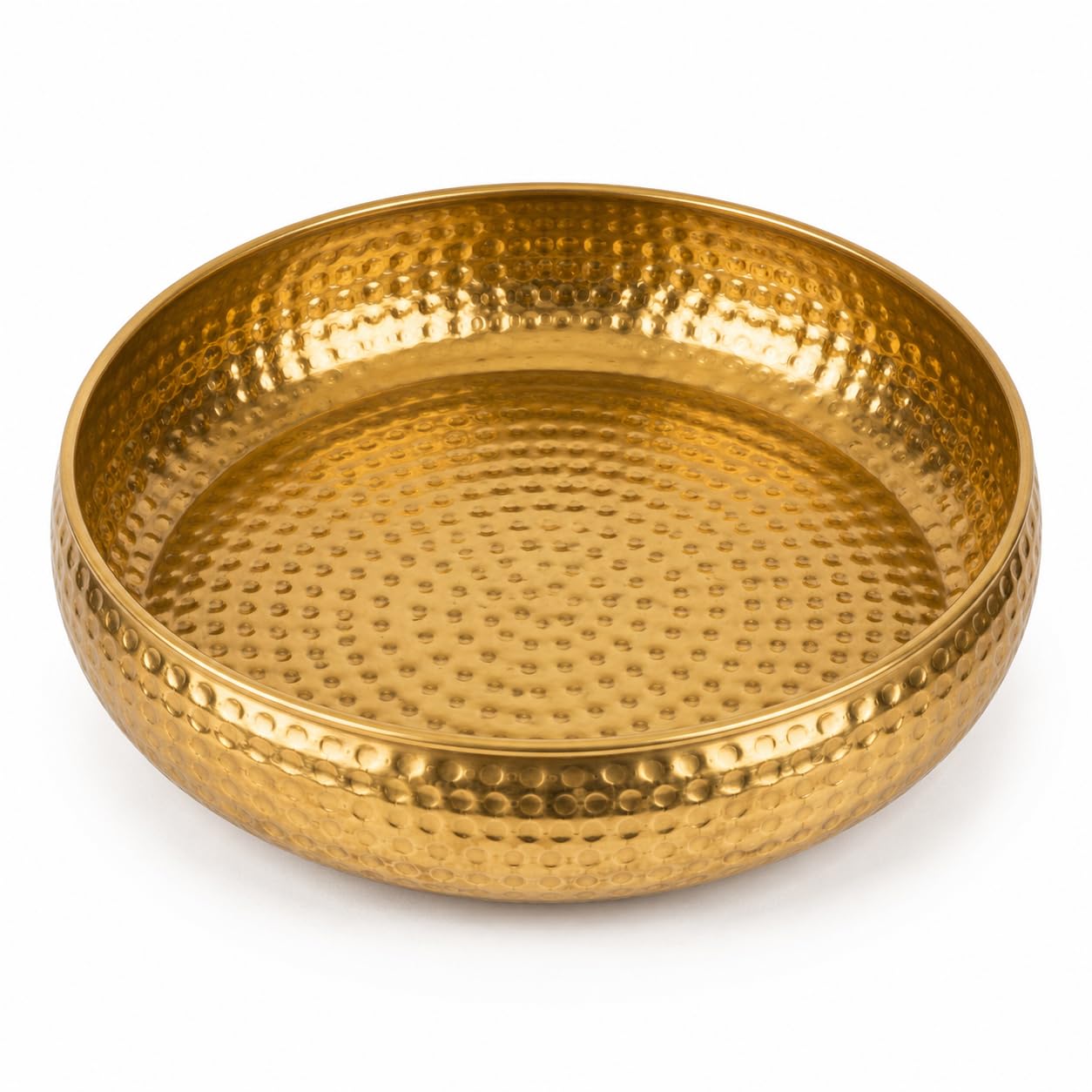 Hammered Iron Metal Urli Bowl with Golden Finish – 10 Inch Medium | Floating Flowers, Tea Light Candles, Centre Table, Festive & Diwali Decoration Gift-image-36