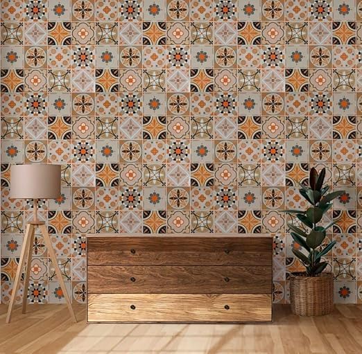 Image of VOOY Self-Adhesive Kitchen Wallpaper, PVC 3D Wall Sticker Oil Proof & Waterproof, Kitchen Backsplash Stickers Wallpaper (60cm x 200cm)(Pack of 2) (Multicolor TS-1)