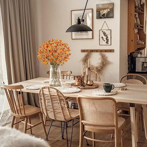 Miniatura 3 de Hollyone Flores artificiales de corona con tallo largo, 3 unidades, bolas de nieve, flores falsas de primavera de 27.5 pulgadas, flores azules