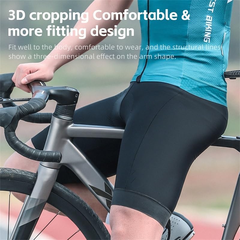 Pantaloncini Ciclismo Uomo Pantaloncini da ciclismo traspiranti elastici alti da uomo e da donna, con assorbimento degli urti, for sport all'aria aperta, corsa, fitness Pantaloncini Mtb Uomo(Men Style