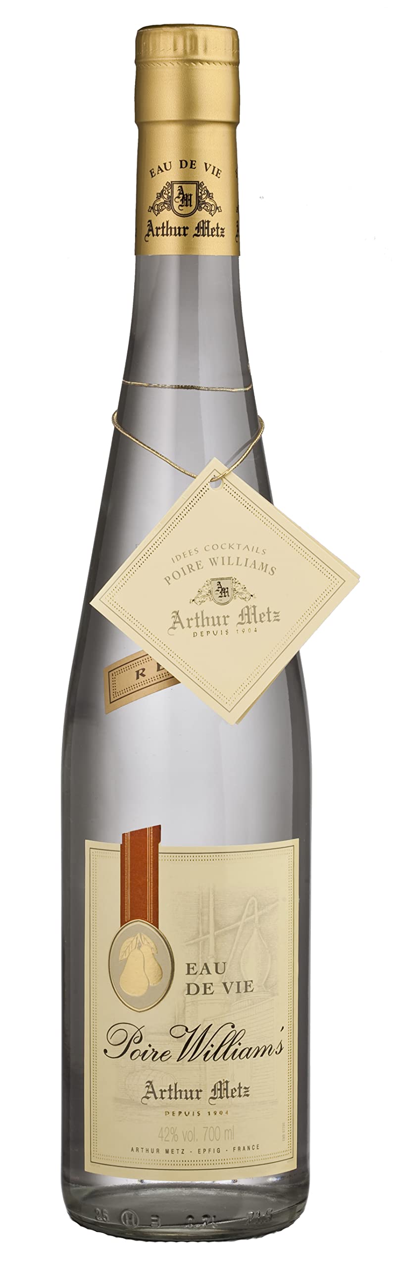 Arthur Metz - Eau de Vie Poire Williams - Obstbrände, Williamsbirneschnaps (1 x 0.7 l) (Packung mit 6)