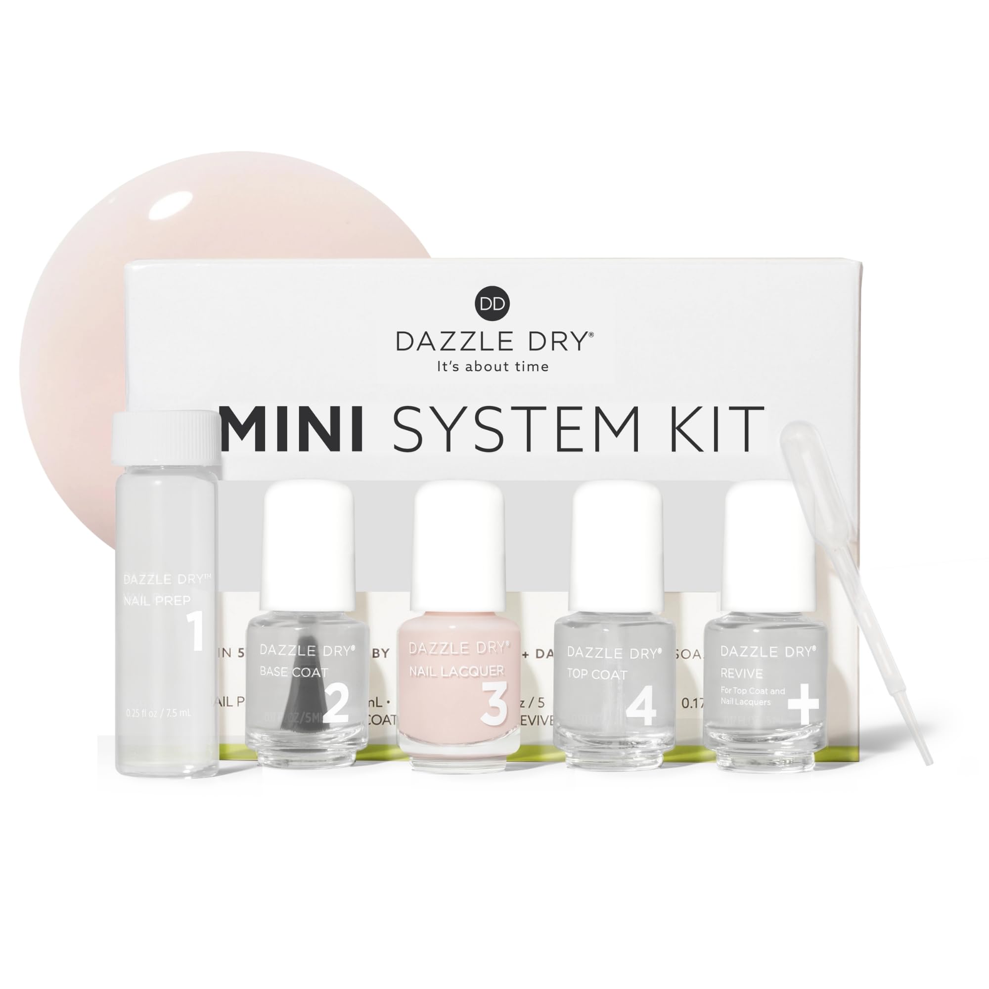Dazzle Dry Mini Kit – Rose Quartz – 4 Step System (5 Piece Kit)