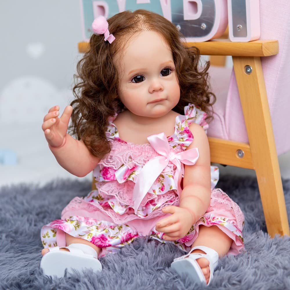Amazon.co.jp: 人形 赤ちゃん リボーン ドール22インチ55cm 茶髪の幼児