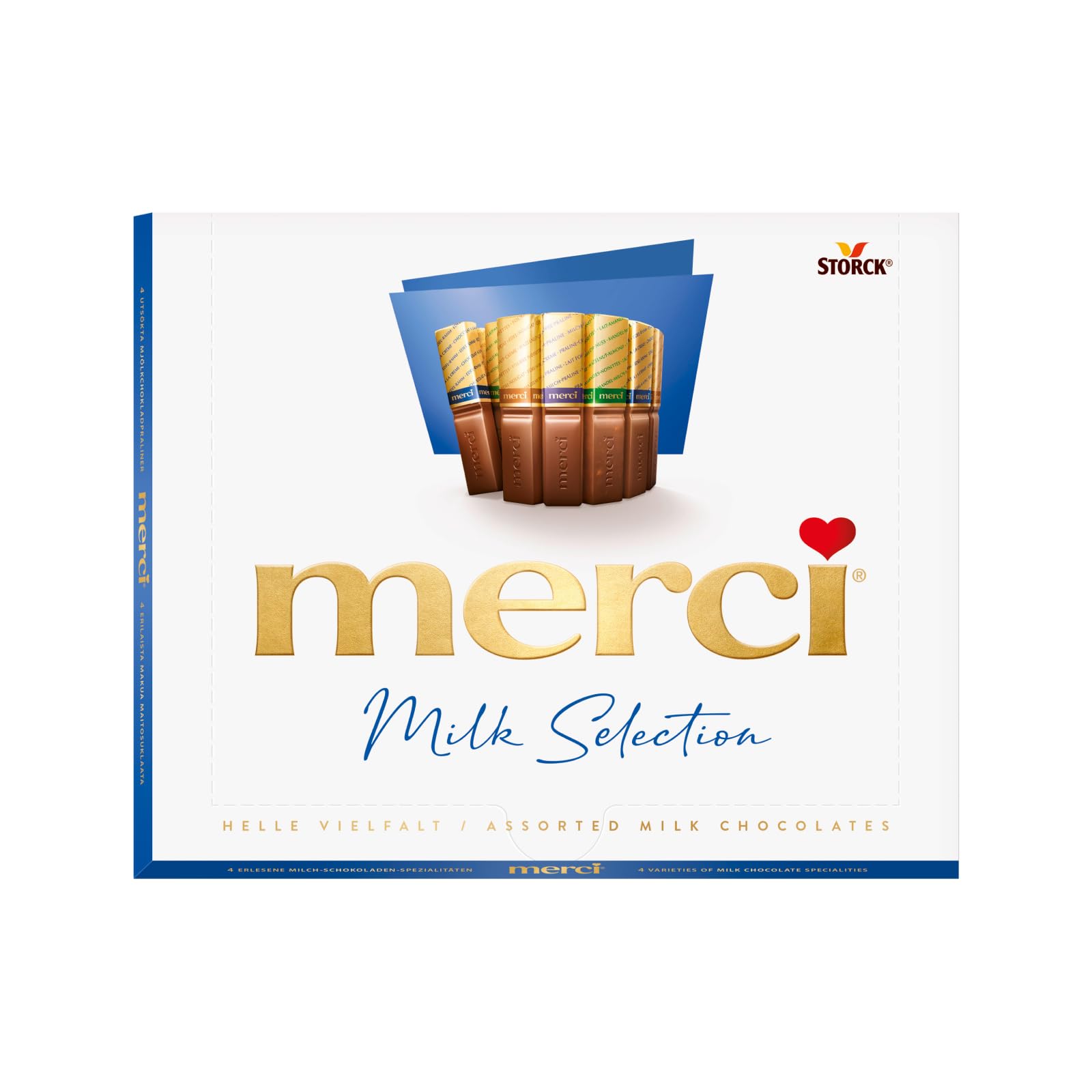 merci Finest Selection Helle Vielfalt – 1 x 250 g – Erlesene Milch-Schokoladen-Spezialitäten – Gefüllte und nicht gefüllte Pralinen
