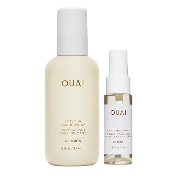 OUAI St. Barts Leave-In Conditioner Full Size & Hair Body Mist Deluxe Size