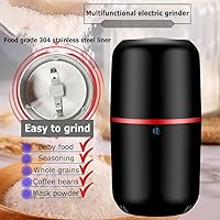 Vista 6 de BOLDWAY Mini molinillo de café eléctrico multifuncional sal pimienta molino hogar poderoso frijoles hierbas especias nueces molino máquina (blanco)