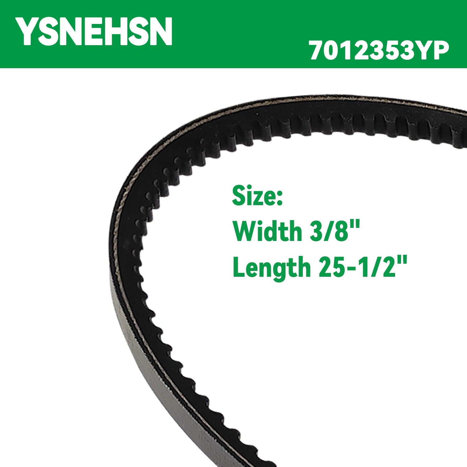 7012353YP - Correa de transmisión de acero para cortacésped Snapper 1-2353, 7012353 (3/8 pulgadas x 25-1/2 pulgadas)