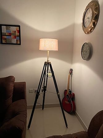 Exotic Art Wooden Floor Lamp, Brown, Pack of 1