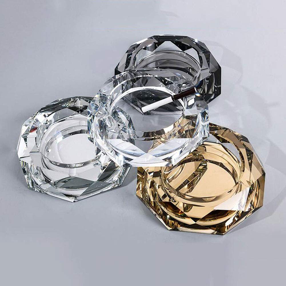 Posacenere per sigari in cristallo, design ottagonale resistente, accessorio creativo per fumare sigarette, elegante e funzionale, per uso domestico o ufficio