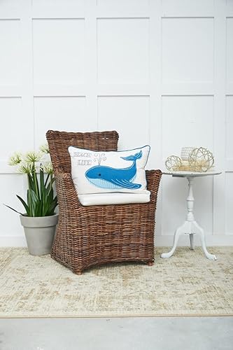 Miniatura 3 de C&F Home Whale Beach Life - Almohada estampada y con apliques, diseño náutico costero de playa, 22 x 14 pulgadas, color azul