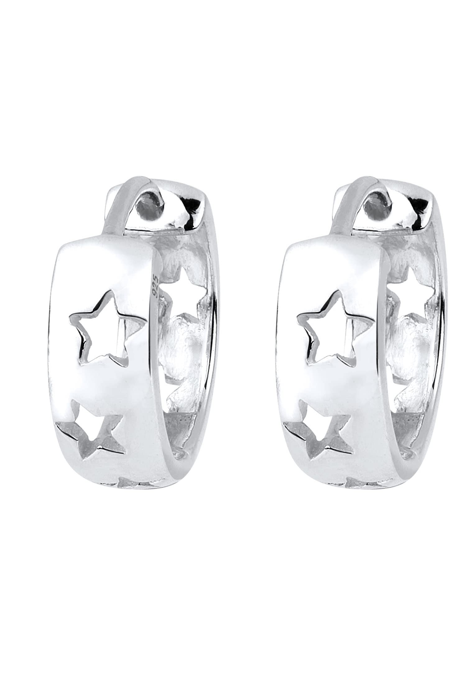 Elli Women Genuine Jewellery Earrings Hoop Ear Stars Astro Trend 925 Sterling Silver