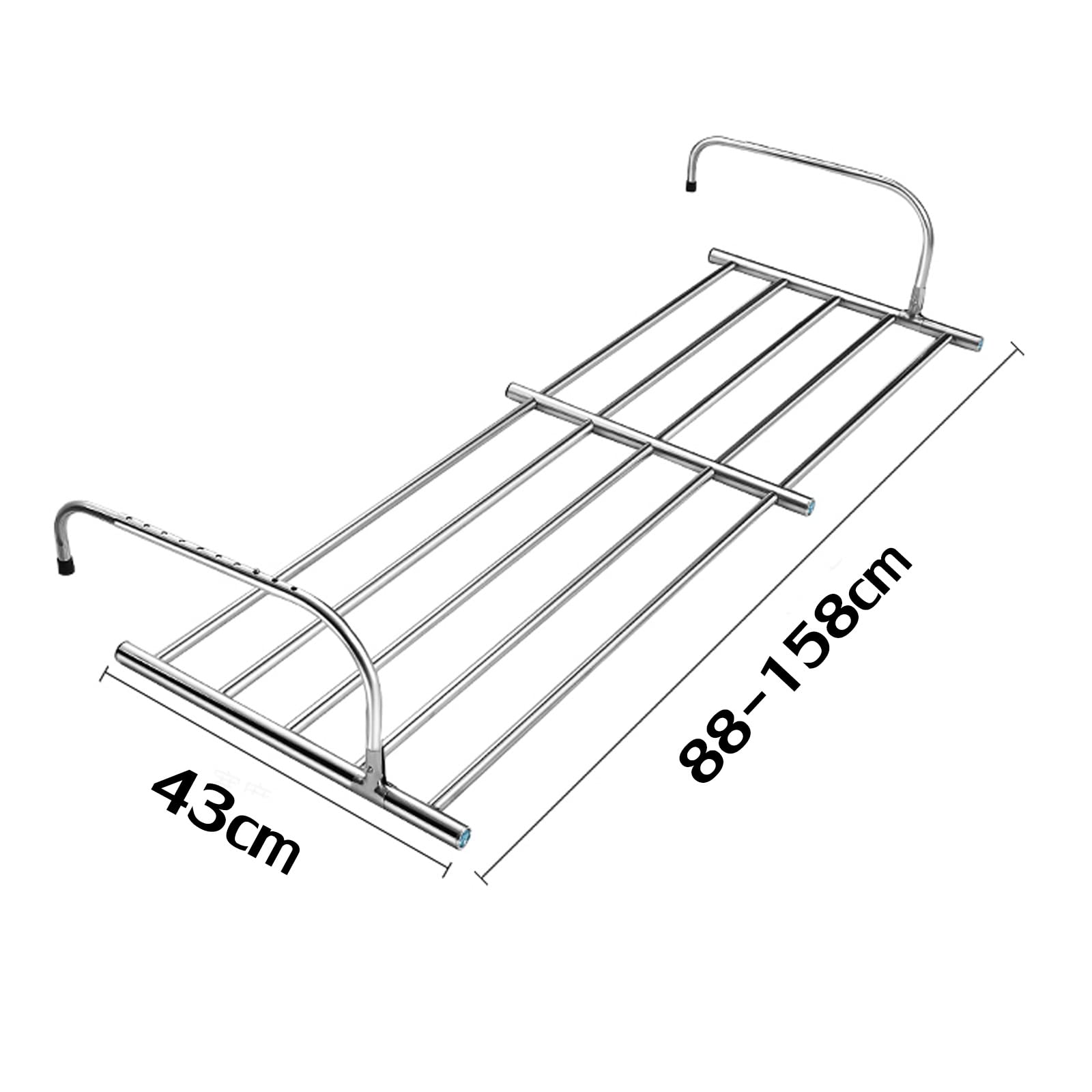 Wäscheständer, Wäschetrockner, Balkon-Schuhständer, ausziehbarer Balkon-Heizkörper-Wäscheständer, Edelstahl, faltbarer Wäscheständer, zum Aufhängen von Kleidung, Handtüchern, Unterwäsche, Schuhen, Soc